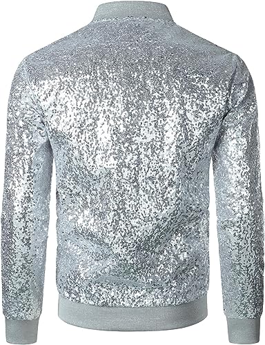 Silver Sequin Bomber Jacket | No Rules Fashion