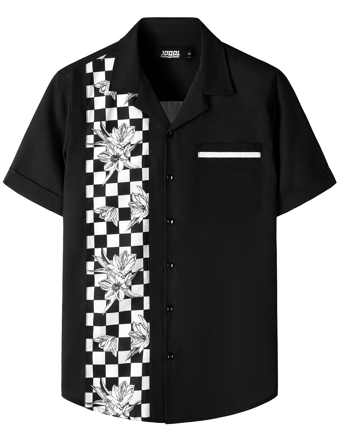 JOGAL Men's Bowling Shirts 50s Rockabilly Short Sleeve Button Down Shi –  JOGAL SHOP